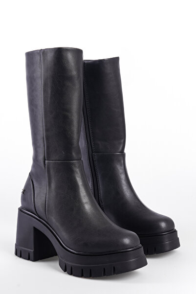 Capone Outfitters Dámské kozačky na podpatku Trak na zip