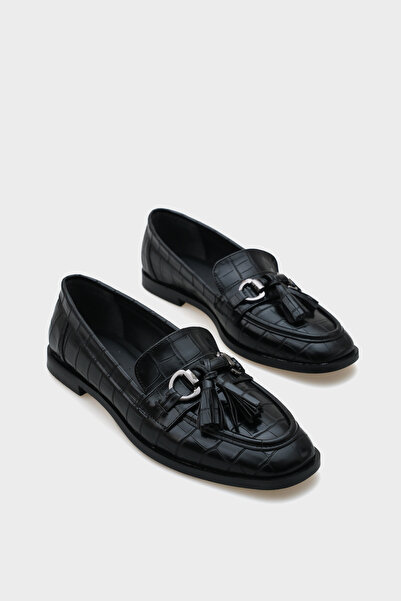 Capone Outfitters Carolin Metal Buckle Tasseled Women's Loafer Shoes