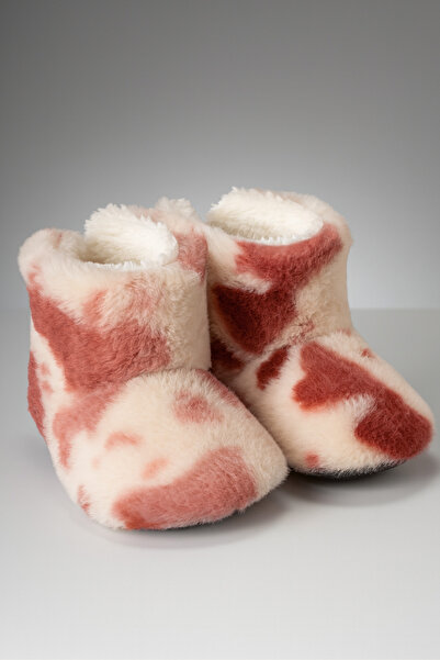 pufien Çocuk ve Bebek Panduf, Kışlık Peluş Bot, Yumuşak, Sıcak Tutan, Kaymaz Tabanlı Ev İçi Patik, Ev Botu