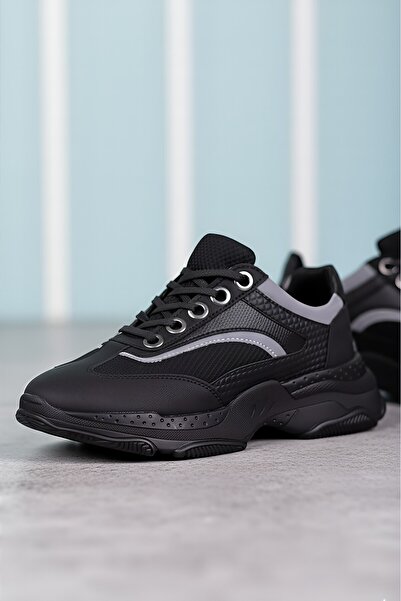 Riccon Siyah Siyah Fileli Erkek Sneaker 0012157A