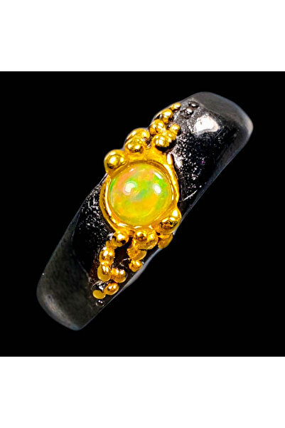 FashionBijoux Inel bijuterie din argint 925 cu opal auriu, mărimea 7