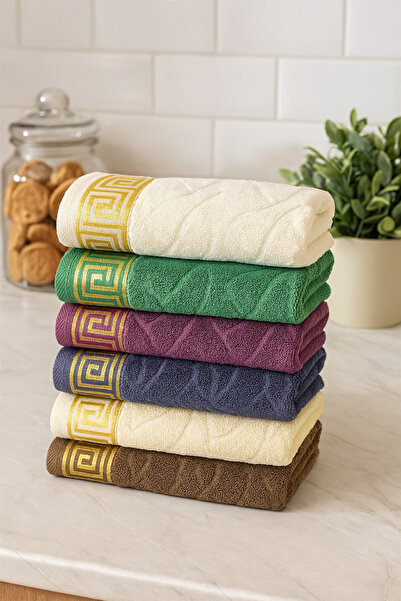 Mokita Home Набір з 6 бамбукових рушників розміром 50x90 см | Весільний набір | Рушник для рук і обличчя | Жакардовий |