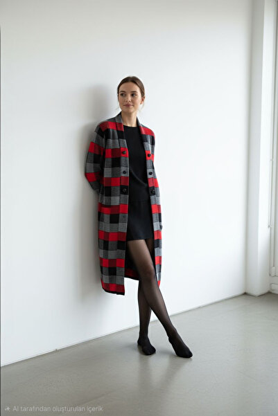 ENDAMIM Cardigan Long Knitwear Button Detail Without Closure