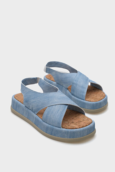 Capone Outfitters Dena Wedge Heeled Cross Strap női szandál