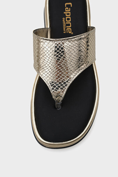 Capone Outfitters Dámské pantofle Margalo na klínovém podpatku Stone Flip Flops