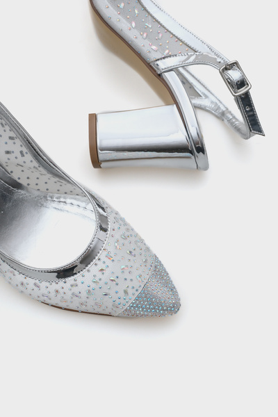 Capone Outfitters Nona 145 Women's Heeled Stone Slingback Shoes