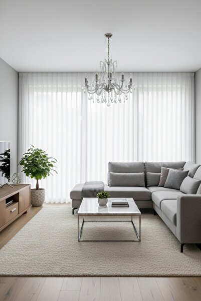 Madame Dower Κουρτίνα από μεταξωτό μπαμπού απλό τούλι 1x3 με πιο συχνή πλισέ | Σαλόνι | Υπνοδωμάτιο | Μοντέλα τούλινων κουρτινών σαλονιού