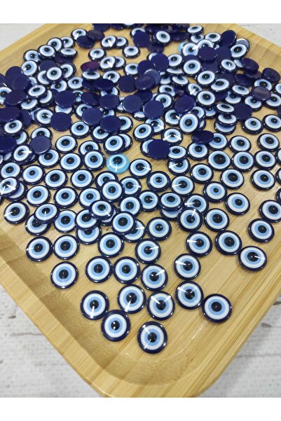 miraylahobi نصف لصق خرزة عين الشر 12 ملم 25 جرام (40 حبة) أزرق داكن