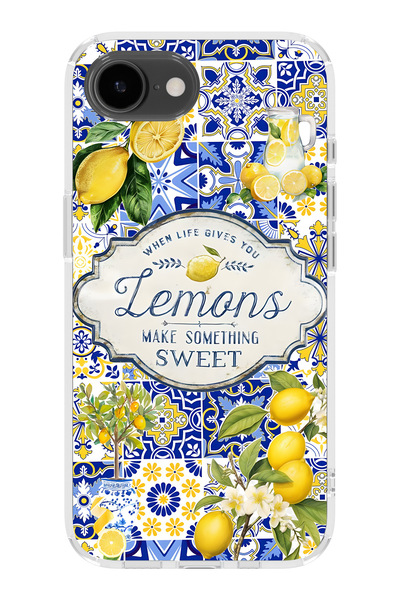 FLAMENKO iPhone 17E Compatible Lemon Patterned Transparent Phone Case