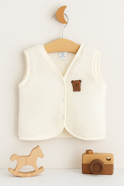 minipanda Welsoft Plush Baby Vest with Teddy Bear Figure