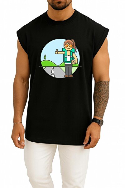 Bahriyeli Collection تيشيرت نسائي كبير الحجم بتصميم 'المسافر الذي يركب سيارة ...