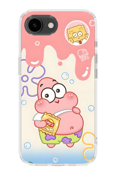 FLAMENKO حافظة هاتف شفافة متوافقة مع آيفون 17E من باتريك ستار منقوش