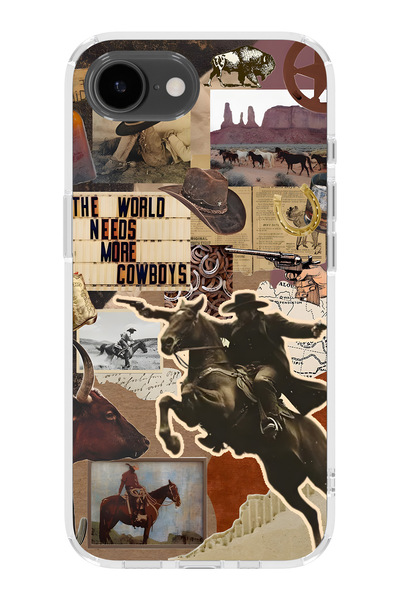 FLAMENKO حافظة هاتف شفافة متوافقة مع iPhone 17E من نوع Cowboy Western Collage...