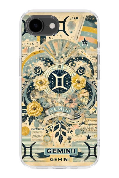 FLAMENKO iPhone 17E Compatible Gemini D Patterned Transparent Phone Case