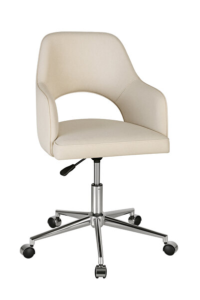 HAUSEBOX Sydney Keten Kumaş - Tekerlekli Ofis Sandalyesi & Çalışma Koltuğu (K...