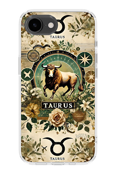 FLAMENKO حافظة هاتف شفافة متوافقة مع iPhone 17E من نوع Taurus منقوش