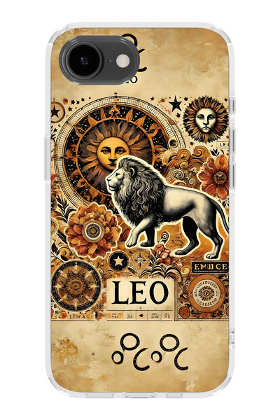 FLAMENKO iPhone 16E Compatible Leo Patterned Transparent Phone Case