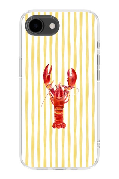 FLAMENKO iPhone 17E Compatible Lobster Patterned Transparent Phone Case