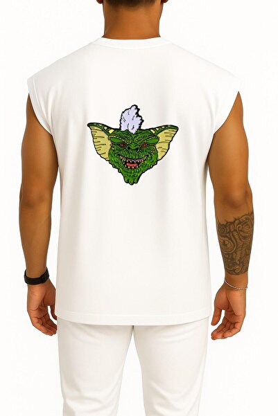 Bahriyeli Collection oversized Stripe Gizmo Lapel Pin Mogwai Gremlin Μπλουζάκι με σχέδιο τσέπης και πλάτης
