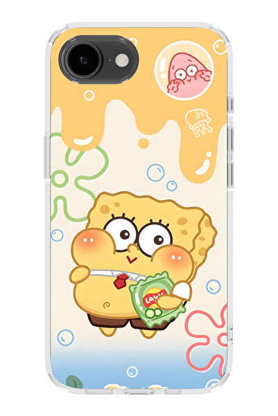 FLAMENKO حافظة هاتف شفافة متوافقة مع iPhone 17E من سبونج بوب منقوش