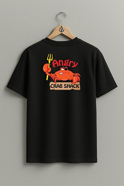 Bahriyeli Collection Oversized Unisex T-Shirt με σχέδιο Angry Crab Shack Καβο...