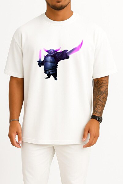 Bahriyeli Collection Oversize Pekka Clash of Clans Chest Design Unisex T-Shirt