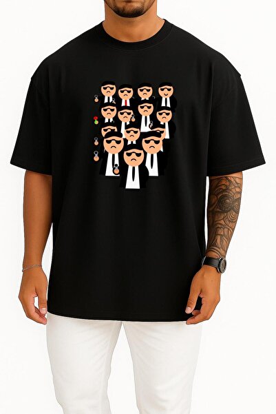 Bahriyeli Collection تي شيرت للجنسين بتصميم كبير الحجم للرجال، بطبعة عصابات، ...