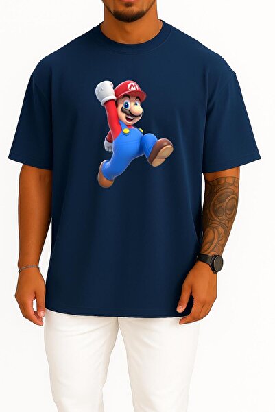 Bahriyeli Collection supradimensionat Super Mario Design pentru piept unisex ...