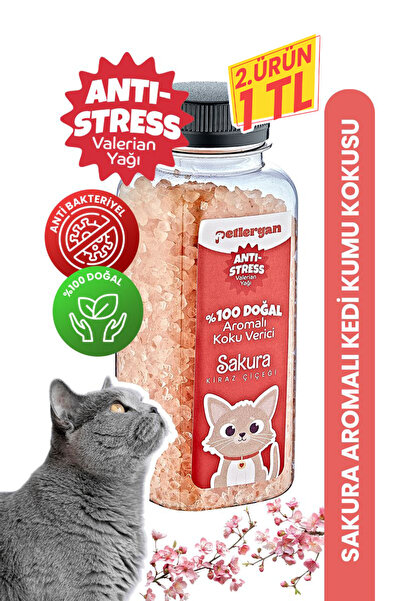 Petlergan Kedi Kumu Koku Giderici %100 Doğal Aromalı Kiraz Çiçeği-Valerian Ya...