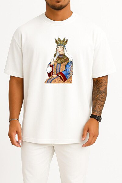 Bahriyeli Collection تي شيرت كبير الحجم من توراندوت أذربيجان ذو تصميم على الص...