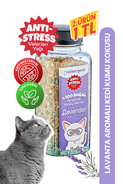 Petlergan Kedi Kumu Koku Giderici %100 Doğal Aromalı Lavanta -Valerian Yağı E...