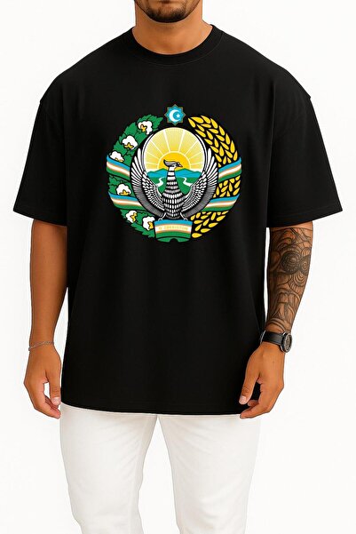 Bahriyeli Collection Oversize Tashkent Emblem of Uzbekistan Coat of Arms Ches...
