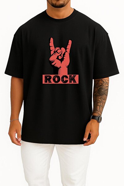 Bahriyeli Collection Unisex T-Shirt with Oversize Rock Chest Design