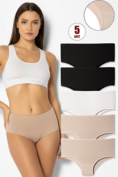 Lolitam Жіночі труси з високою талією з бавовни та лайкросу, 5 шт.