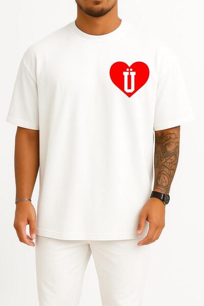 Bahriyeli Collection supradimensionat Tricou unisex cu design cu buzunar în f...