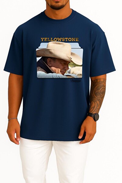 Bahriyeli Collection تي شيرت للجنسين بتصميم كبير الحجم من سلسلة يلوستون ومواس...