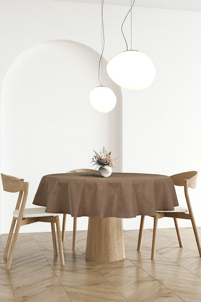 fersuay SÜTLÜ KAHVE BULDAN PAMUKLU KETEN MASA ÖRTÜSÜ