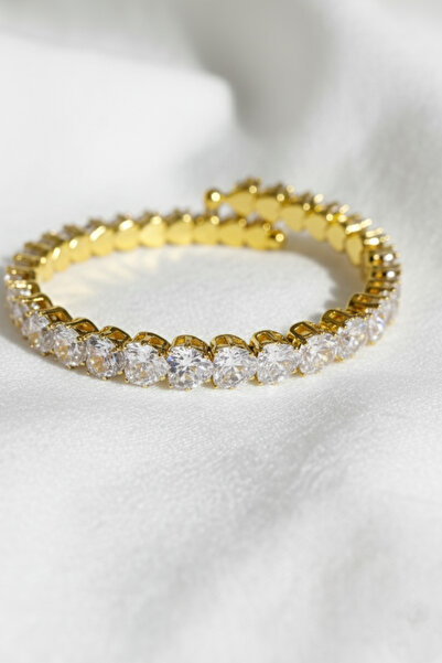 Stainless Steel Gold Color Adjustable Heart Zircon Stone Steel Waterway Bracelet