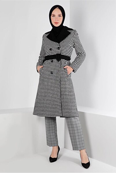 Alvina Пальто з поясом і візерунком «Казайаг» 90348