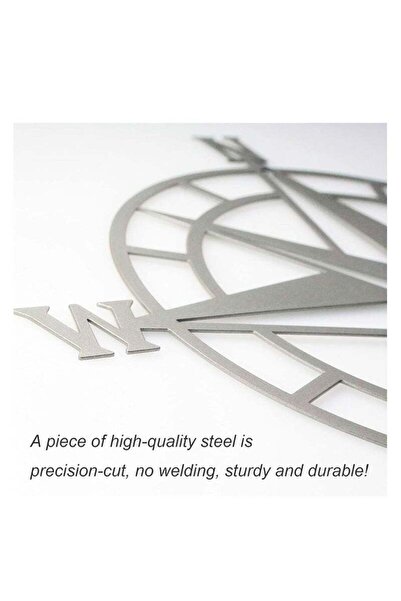 fulina 11 Inches Metal Nautical Compass Wall Decor, Bedroom Porch Garden Home Decoration, Grey Gold