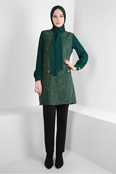 Alvina SCARF COLLAR SWEATERED TUNIC 44217