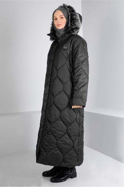 Alvina Plus Size Puffer Coat with Fur Hood 90333