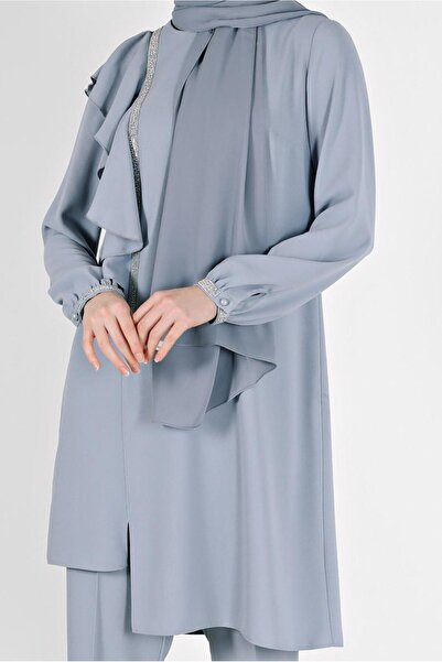 Alvina CREPE DOUBLE PANT WITH RIFFIR DETAILSET 30200