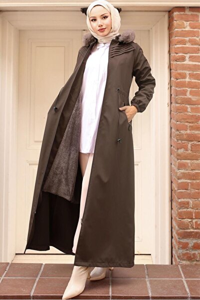 TRENDTESETTÜR KADIN KAHVE BELİ BAĞCIKLI MANTO T 2011