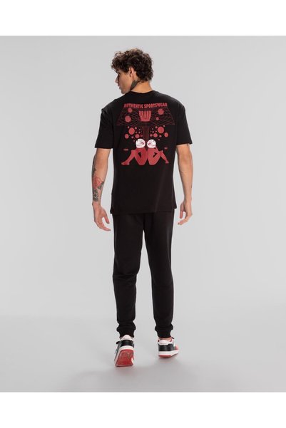Kappa Authentic Space Jump T-Shirt Erkek Siyah Regular Tişört