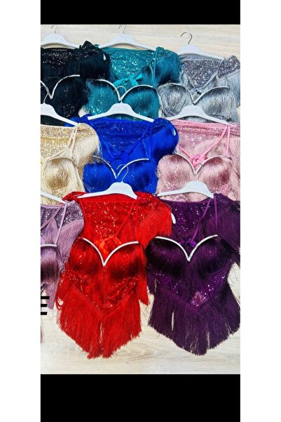 NİSANURTEKSTİL Püsküllü Elbise kadın, ikili takım Bale Salonu Caz Samba Tango Elbiseler