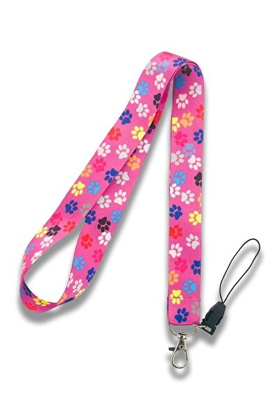 PABALAS حامل بطاقات على شكل مخلب معلق على الرقبة باللون الوردي - حامل هاتف