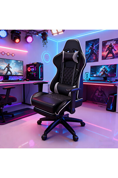 Chulovs كرسي ألعاب الكمبيوتر، كرسي ألعاب مريح بمسند ذراع قابل للرفع وظهر مرتفع