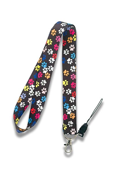 PABALAS حزام الرقبة مع شكل مخلب أسود - شارة الهوية وحزام الهاتف