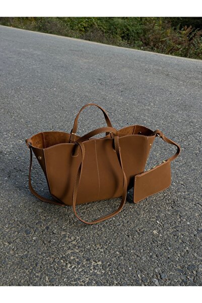 na nura collection Suede Tan Polen Hand and Shoulder Bag